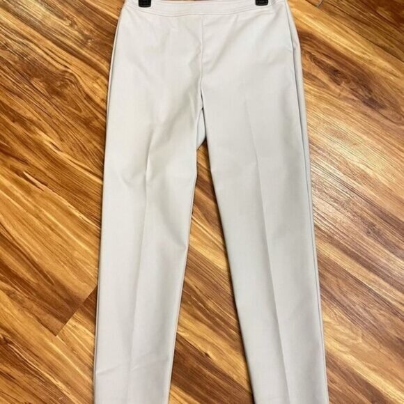 St John Light Gray Cotton Blend Pants 4 - Picture 3 of 4